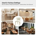 thumbnail image 6 of Dining Chairs Set of 6 Fabric Upholstered Wingback Accent Side Chairs Solid Wood Legs Hollow Design Home Kitchen Living Bedroom Ivory, 6 of 8