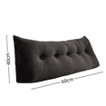 thumbnail image 3 of Tufted Headboard Backrest Cushion with Side Pocket, Long Wedge Reading Pillow for Bed Sofa Dorm, Soft Support Pillow for Reading TV and Bedroom Lounging, 23.62 Inch, Black, 3 of 7