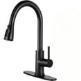 thumbnail image 6 of PHANCIR Kitchen Faucet with Pull Down Sprayer, High Arc Single Handle Kitchen Sink Faucets with Pause Button Premium with Deck Plate Suit to 1 or 3 Holes Black, 6 of 9