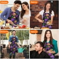 thumbnail image 6 of Neon Halloween Pumpkin Pattern Apron-Garden Aprons for Women with Pockets-Cotton Linen Waterproof Kitchen Cooking Gardening Aprons Adjustable for Kitchen,Cooking,BBQ and Salon 33"x27", 6 of 7