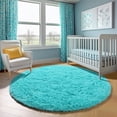thumbnail image 6 of Shag Area Rugs for Living Room 6'(Round), Soft and Fluffy Shaggy Carpet for Pets, Machine Washable Floor Rugs for Living room, 6 of 9