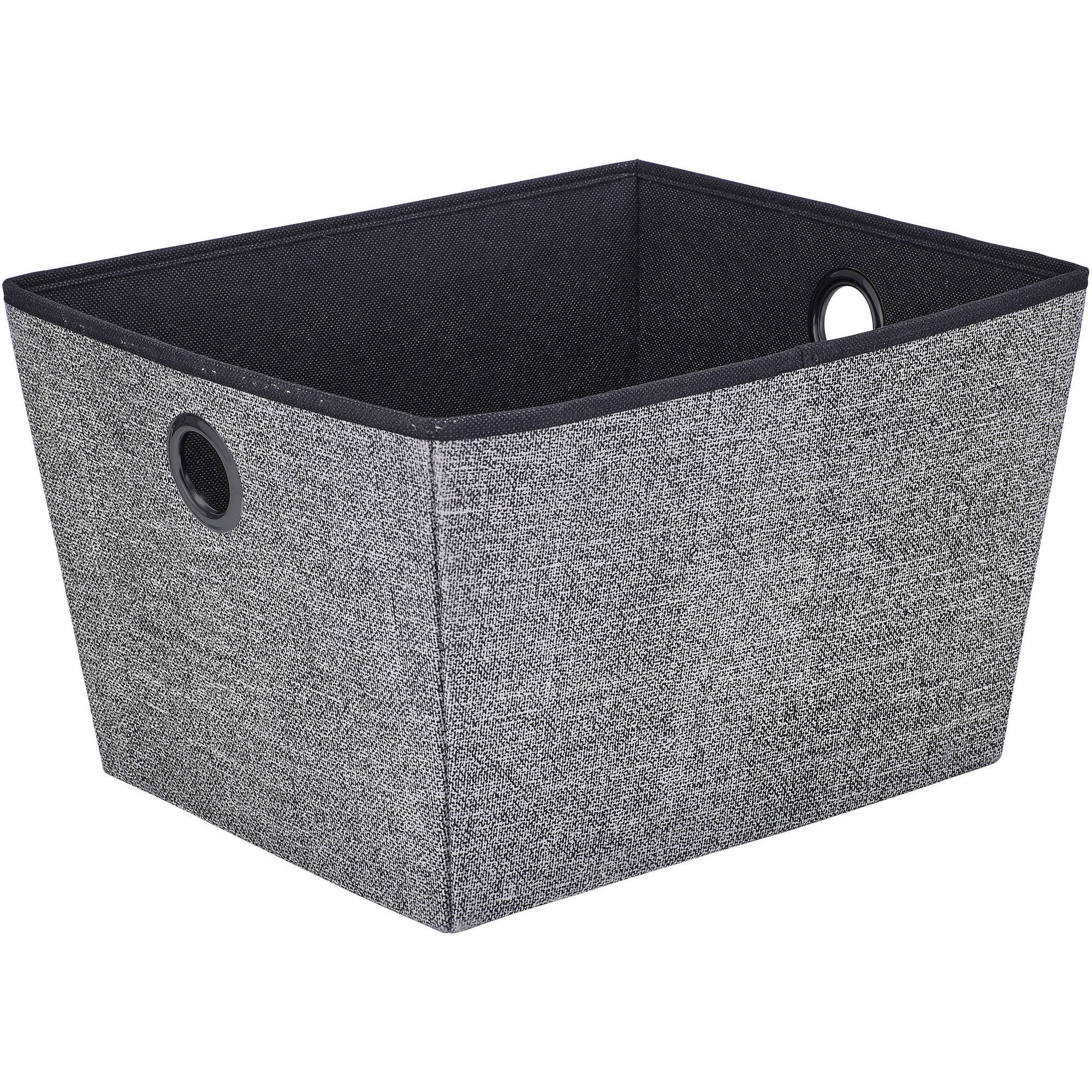 Simplify Medium Grommet Storage Bin in Black Nonwoven