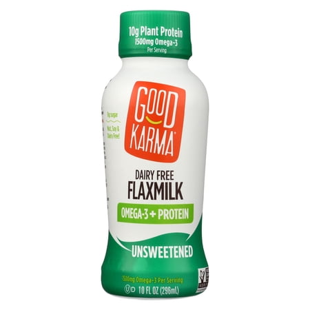 Good Karma Flax Milk - Protein - Unsweetned - Case Of 12 - 10 Fl Oz