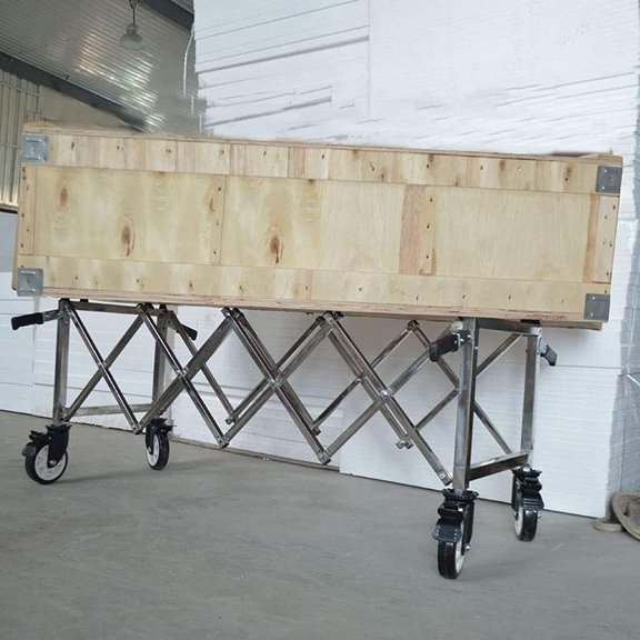 Knpot 992 LBS Capacity 54 in x 21 in Platform TruckNew Funeral Stretcher Truck Casket Church Truck Fordable, Mortuary-cot-Funeral Trolley, Carbon Steel Funeral Stretcher Truck Church Truck