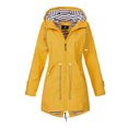 thumbnail image 3 of 1 unidad de abrigo impermeable para exteriores para mujer, chaqueta impermeable con cremallera larga para otoño e invierno, chaqueta impermeable para mujer, cazadora con capucha, prendas de vestir, 3 of 5