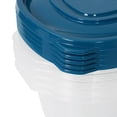 thumbnail image 4 of Mainstays Semi Durable Square 5.2cup Plastic Food Storage Container 5 Pack, Made for Family Meals for Easy Serving and Storing, 4 of 6