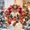 thumbnail image 2 of Ywbawe 25cm DIY Christmas Wreath Craft Kit for Adults Pom Pom Ornament Set for Front Door Xmas Decoration, 1 Set, 2 of 5