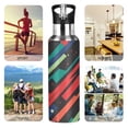thumbnail image 7 of Yayeee 33oz Insulated Water Bottle Double Wall Stainless Steel with Flip Straw Lid, Blue Abstract Lines, 7 of 7