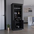 thumbnail image 3 of Lafayette Bar Cabinet with 4-Bottle Rack, Upper Glass Holder and Dual Door Design Macadamia, 3 of 7