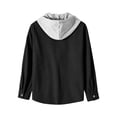thumbnail image 6 of Nowekniz Corduroy Hooded Shirt Jacket, Waffle Long Sleeve Button Down Lightweight Casual Coat, Versatile Hooded Sweatshirt Tee for Daily Casual and Running Wear, 6 of 7