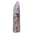 thumbnail image 3 of Womens Dresses Floral Print 3/4 Sleeve Crew Neck Button Front Dress Summer Casual Relaxed Fit A-Line Knee-Length Dress, 3 of 6