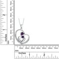 thumbnail image 4 of AFFY Mother's Day Jewelry Gifts Simulated Amethyst Mom Love Heart Pendant Necklace In 14k White Gold Over Sterling Silver, 4 of 5