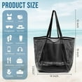 thumbnail image 2 of Women's Large Mesh Beach Tote Bag - Sandproof Foldable with Inner Pockets | 24L Lightweight Pool Bag, 2 of 15