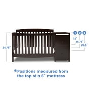 Delta Children Mason Convertible 6-in-1 Baby Crib and Changer, Dark Chocolate