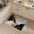thumbnail image 2 of ODIKA 3'x5' Washable Throw Rug Abstract Veined Tan Streaks Contemporary Fluid Cream Grey Yellow for Entryway, Kitchen, Mudroom, Stain Resistant, Low Profile, Non-Slip, 2 of 7