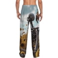 thumbnail image 3 of Daiia Sunflower Butterfly Skull Men's Sleep Pant with Pockets and Drawstring,Pajama Pants-Large, 3 of 9