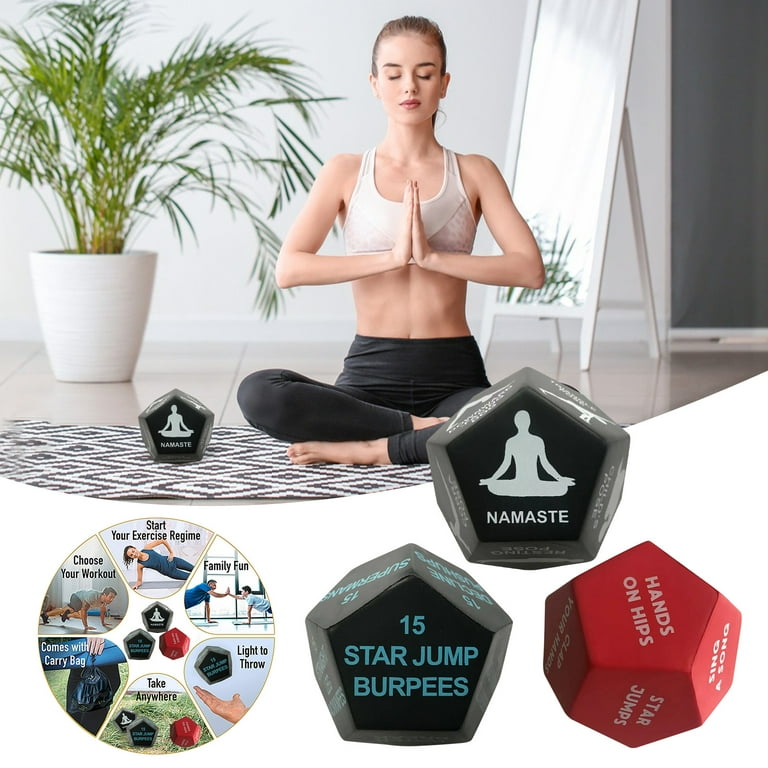 Fridja 12 Sided Yoga Dice - Fitness Gifts Exercise Dice for Home Workouts -  Large 4 Inch Diameter 