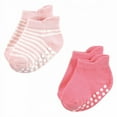 thumbnail image 3 of Hudson Baby Infant Girl Non-Skid No-Show Socks, Pink Green, 2-4 Toddler, 3 of 8