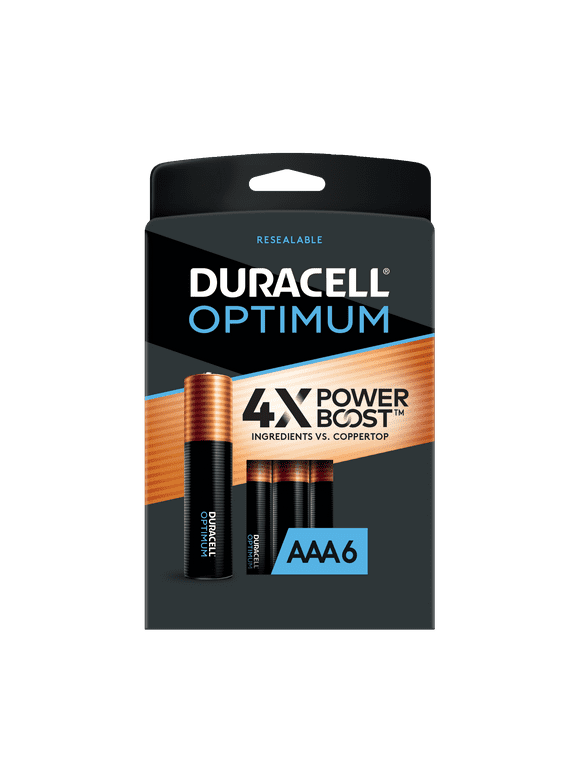 Duracell Optimum AAA Battery with 4X POWER BOOST, 6 Pack Resealable Package