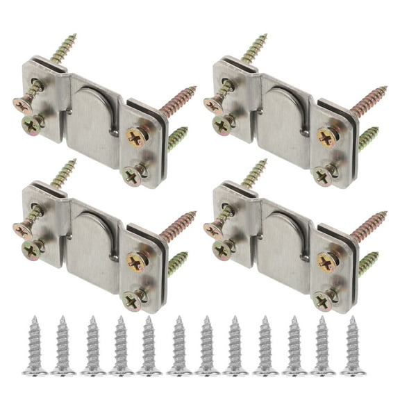 FRCOLOR 4 Pairs Flush Mount Bracket Picture Hanging Buckles Stainless Steel Heavy Duty Photo Frame Hook Furniture Connector with Mounting Screws