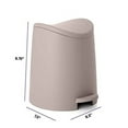 thumbnail image 2 of Small Plastic Bathroom Set 3 qt Taupe Plastic Compact Trash Can, and Toilet Bowl Cleaner Brush with Holder – Matching Toilet Set, 2 of 5