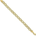 thumbnail image 2 of Avariah Diamonds 14k Yellow Gold Solid Triple Link Charm Bracelet - 8" - 7.3gm, 2 of 5