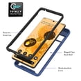 thumbnail image 5 of SaniMore Case for Google Pixel 7 Pro 6.7" 2022 Release, Rugged PC Backplane Shockproof TPU Bumper 360° Rotatng Ring/Kickstand Anti-drop Heavy Duty Protective Case For Google Pixel 7 Pro, Blue, 5 of 5