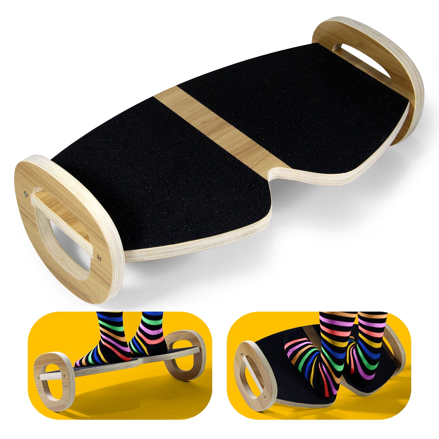 Yes4All Rocker Balance Board, Foot Rest Under Desk, NonSlip, Ergonomic