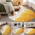 thumbnail image 5 of Round Rugs 3Ft, Yellow Coastal Beach Round Area Rug Washable Indoor Throw Carpet, Farmhouse Simple Sea Waves Lines Small Non Slip Circle Rug for Bedroom Living Room Home Decor Aesthetic, 5 of 8