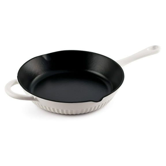 Tramontina Mesa Enameled Cast Iron Skillets, 10 Inch Frying Pan - White