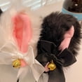 thumbnail image 3 of Jiibva Plush White Cat Ear Headband with Bell - Furry Faux Fur Hairband for Parties & Daily Styling (4.72inch Elastic Size), 3 of 7