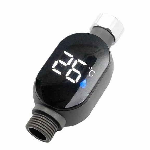 Shower Temperature Meter Led Digital Display Instant-Read Temperature Gauge for Bath Waterproof Bath Thermostat for Home,1 * Shower Temperature Meter,Black