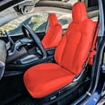thumbnail image 3 of For 2020-2024 Tesla Model Y FH Group Faux Leather Custom Fit Car Seat Covers Front Set - Solid Red, 3 of 7