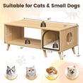thumbnail image 3 of Gymax 40'' Coffee Table w/ Cat House 2-in-1 Farmhouse Cat Furniture Coffee Table, 3 of 10