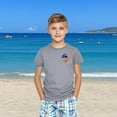 thumbnail image 5 of Kids Independence Day Graphic Tee Boys Girls American Flag Graphic T-Shirt Cute Round Neck Short Sleeve Cotton Top Gray 3-4 Years, 5 of 6
