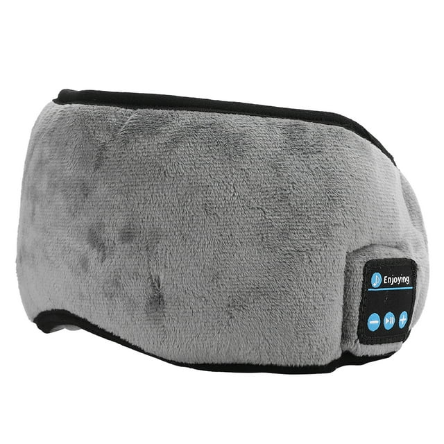 Antifaz inalámbrico con Bluetooth 5.0, auriculares inteligentes para dormir con música, parche para los ojos para viajes, gris