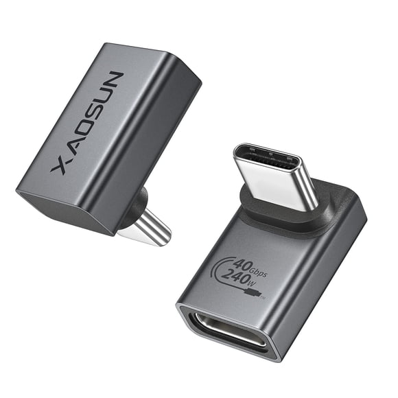Adaptador USB C a USB C XAOSUN, ángulo recto de 90 grados, 240 W