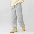 thumbnail image 4 of zbxnLI Kids Cargo Pants Elastic Waist Wide Leg Casual Sports Pants Thin Loose Fashion Trousers with Pockets for Boys Girls, 4 of 5