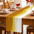 thumbnail image 5 of Ombre Orange Waves Table Runner 108 Inches Long Farmhouse Dress Scarves, Abstract Art Gradient Modern Dining Tablerunner for Coffee Table/Kitchen Island/Party Décor, 13" x 108", 5 of 8