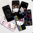 thumbnail image 2 of Carcasa a prueba de golpes de Hello Kitty Sanrio, carcasa de silicona negra para Google Pixel 8, 7A, 7, 6A, 6, 5A, 5, 4, 4A, XL, 5G, 2 of 5