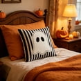 thumbnail image 5 of Sahpxhe Halloween Ghost Throw Pillow Covers,17.72x17.72in Spooky Printed Polyester Cushion Case for Sofa Living Room Holiday Decor Multicolor-D, 5 of 6