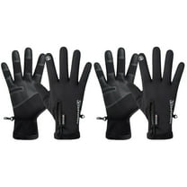 2 Pairs Winter Riding Gloves Warm Windproof Waterproof Bike Gloves Touch Screen Gloves Mountaineering Gloves for Men (Black, )