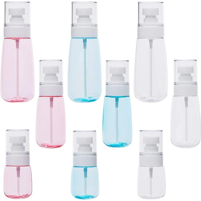 9 Mini Botellas de Spray Vacías PETG Portátiles Transparentes para Perfume, Envases Recargables de Plástico para Cosméticos, Ideales para Viajes