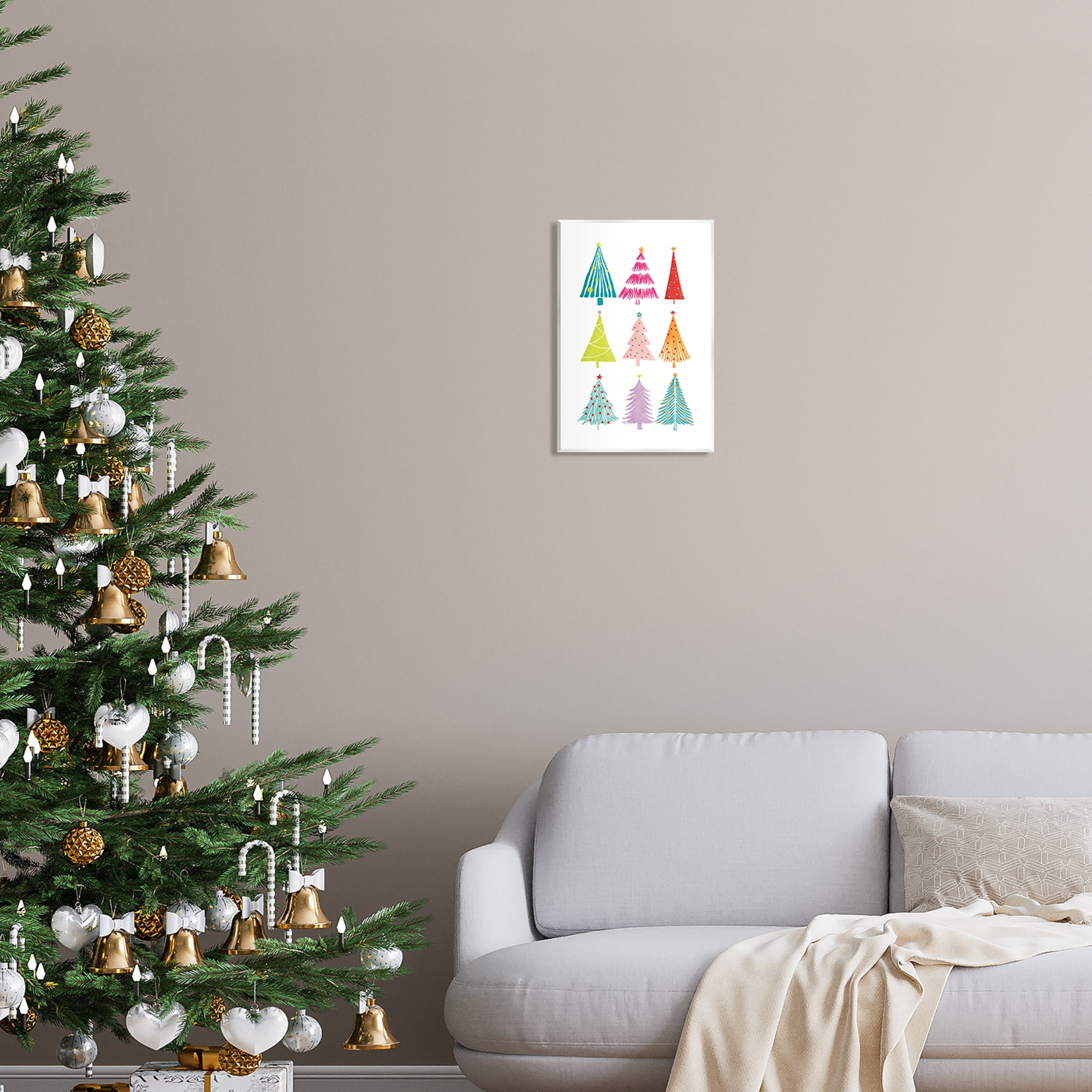 Stupell Industries Varied Fun Christmas Trees Holiday Painting Unframed Art Print Wall Art