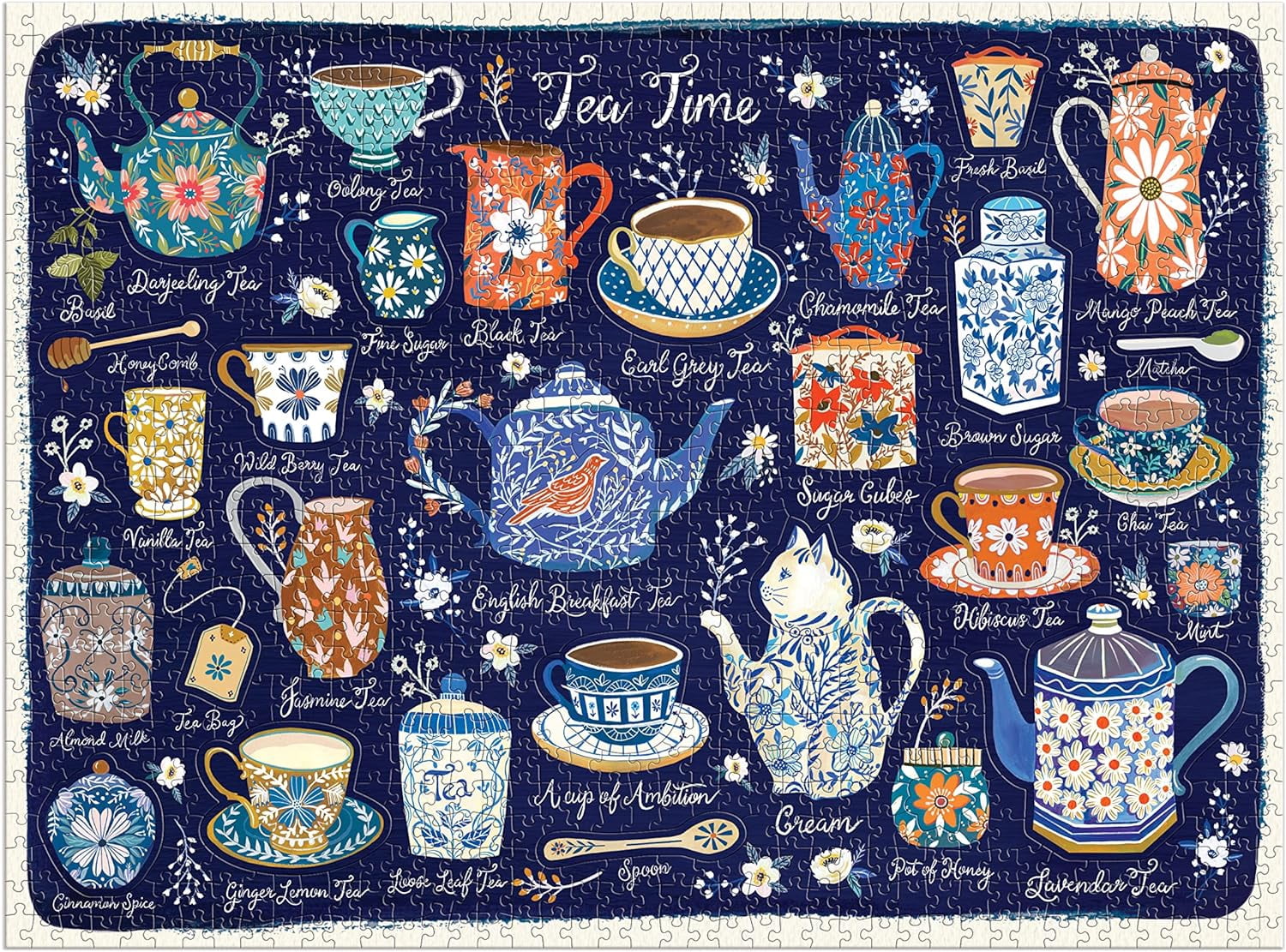 Tea Time 1000 Piece Puzzle With Shaped Pieces