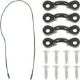 thumbnail image 1 of AURARMLET 1Set Black Kayak Dock Mooring Line Rope with Elastic Bungee Cord and Hook for Outdoor Use, 1 of 6