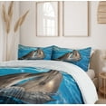 thumbnail image 6 of Ambesonne Dolphin Duvet Cover Sets, Aqua Show Photography, 2-Queen, Blue Dark Taupe, 6 of 7