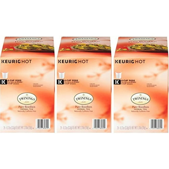 Twinings Pure Rooibos Red Tea K-Cups For Keurig Brewers, 24 Count (Pack Of 3)