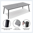 thumbnail image 5 of Crestlive Products 95" Patio Outdoor Dining Table for 8-10, Sturdy Aluminum Frame Wood-Grain Top with Umbrella Hole, Grey, 5 of 7
