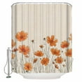 thumbnail image 2 of Orange Spring Floral Waterproof Fabric Shower Curtain, Summer Botanical Rustic Daisy Shower Curtain for Bathroom Curtains Bathtubs Hotel Washable Shower Curtains with 12 Hooks Extra Long 72x84, 2 of 6